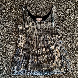 Leopard Print Sequin Tank Top